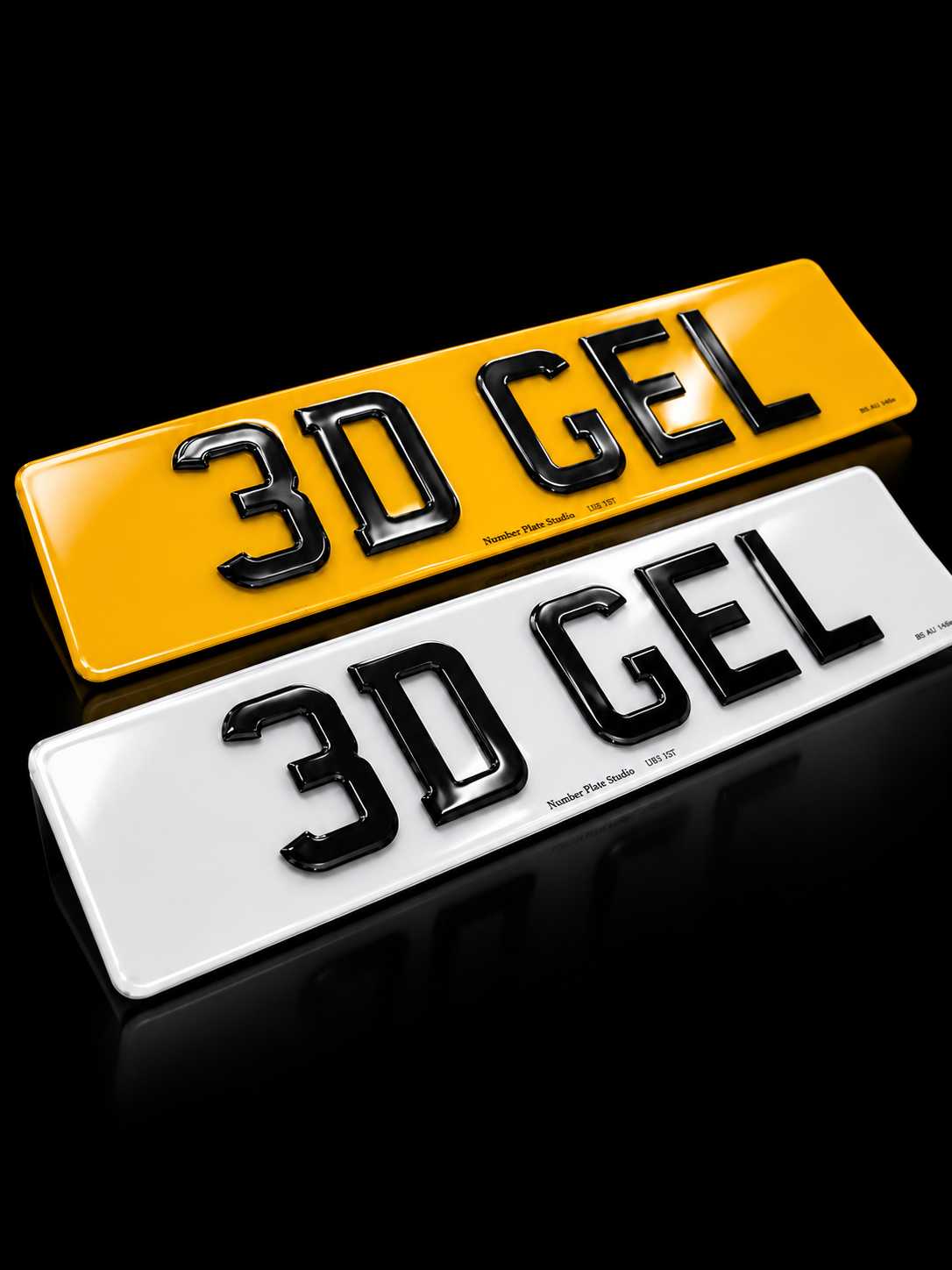 3D Gel Number Plates — Standard Car