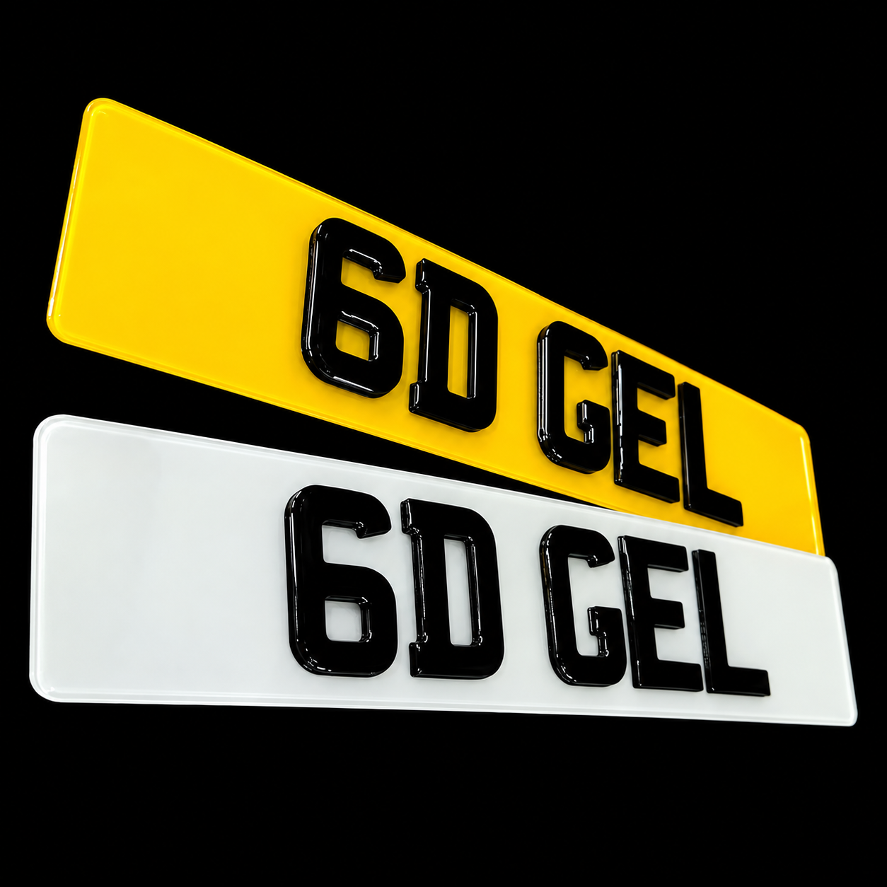Double 4D Gel Number Plates — Standard Car